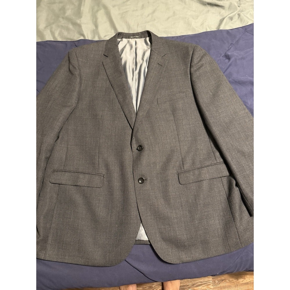 TIGLIO LUXE 48R Lanificio Di Biella Sangria Blazer Gray Pure Wool Textured‎